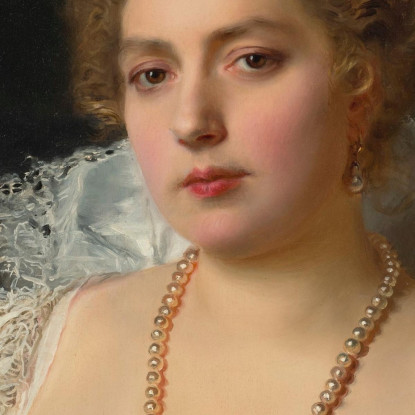 Ritratto Di Una Donna Con Perle Gustave Jean Jacquet gjj18 quadro stampato su tela