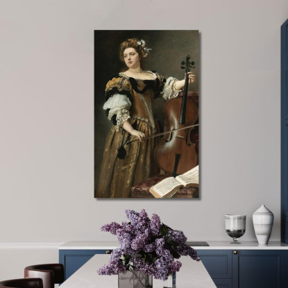 La Violoncellista Gustave Jean Jacquet gjj21 quadro stampato su tela