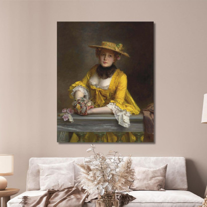 L'Abito Giallo Gustave Jean Jacquet gjj23 quadro stampato su tela