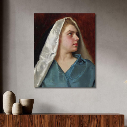 Donna Con Mantello Gustave Jean Jacquet gjj27 quadro stampato su tela