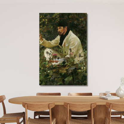 George Hitchcock Che Lavora Nel Suo Giardino A Egmond James Jebusa Shannon jjs7 quadro stampato su tela