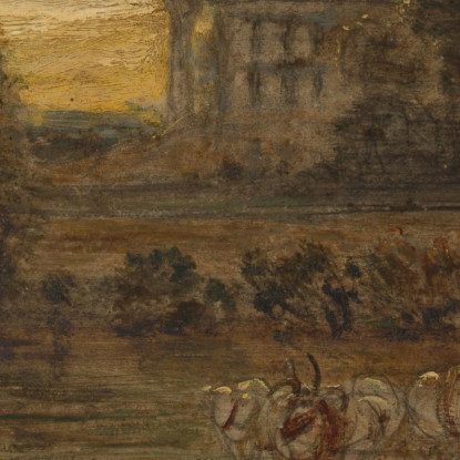 Bovini Presso Una Pozza All'Alba James Ward jwr9 quadro stampato su tela