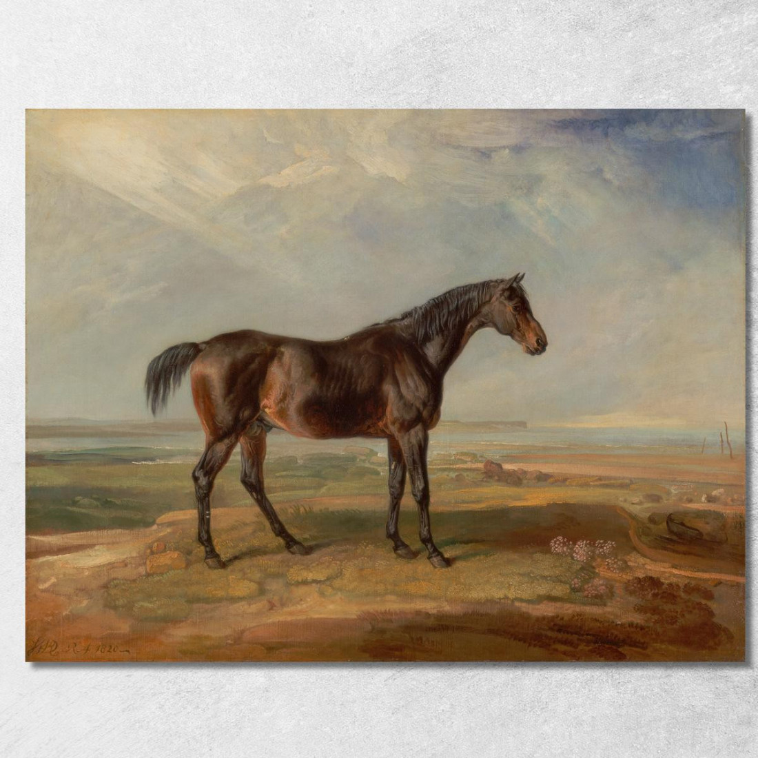 Dr. Syntax Un Cavallo Da Corsa Baio In Piedi In Un Paesaggio Costiero Con Un Estuario Sullo Sfondo James Ward jwr15 quadro stam Dr. Syntax Un Cavallo Da Corsa Baio In Piedi In Un Paesaggio Costiero Con Un Estuario Sullo Sfondo James Ward jwr15 quadro stam