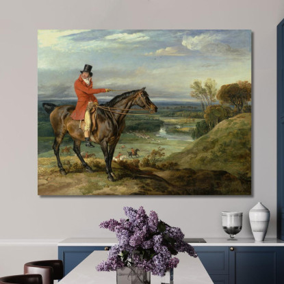 Theophilus Levett E Il Suo Cavallo Da Caccia Preferito James Ward jwr47 quadro stampato su tela