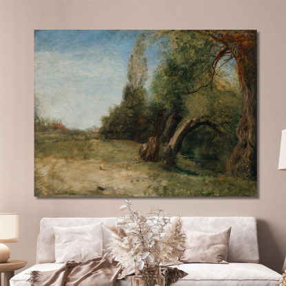 Viale Degli Olmi Con Il Ruscello Di Bayswater Accanto John Linnell jln7 quadro stampato su tela