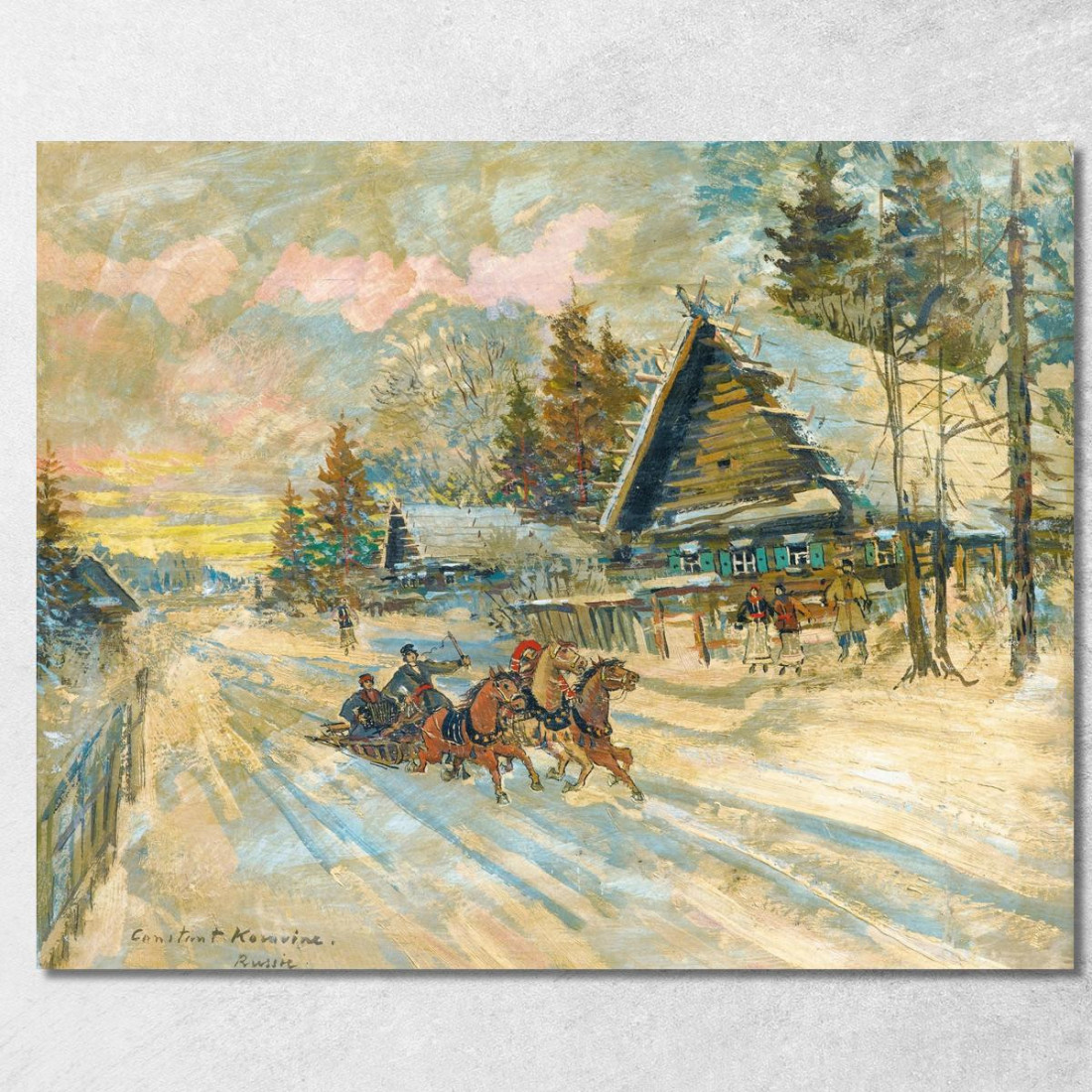 Fisarmonicista In Una Slitta Konstantin Alexeevich Korovin kak1 quadro stampato su tela Fisarmonicista In Una Slitta Konstantin Alexeevich Korovin kak1 quadro stampato su tela