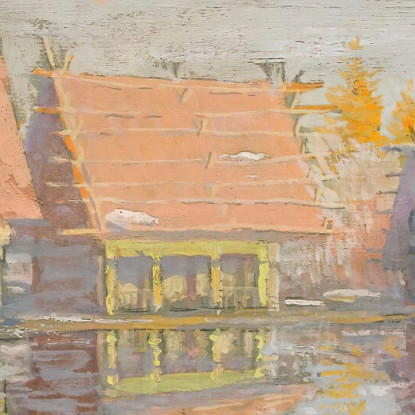 Dacie Sulla Riva Del Fiume Konstantin Alexeevich Korovin kak4 quadro stampato su tela