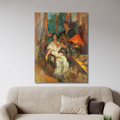 Duetto Serale Konstantin Alexeevich Korovin kak5 quadro stampato su tela