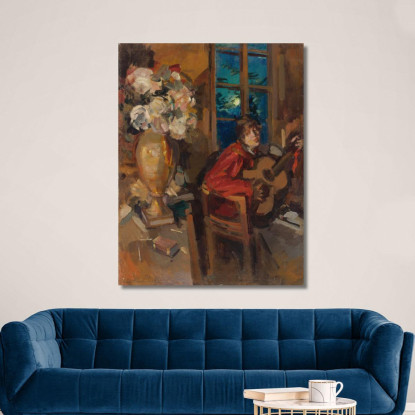 Serenata Serale Konstantin Alexeevich Korovin kak6 quadro stampato su tela