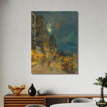 Banchina Di Marsiglia Di Notte Konstantin Alexeevich Korovin kak13 quadro stampato su tela
