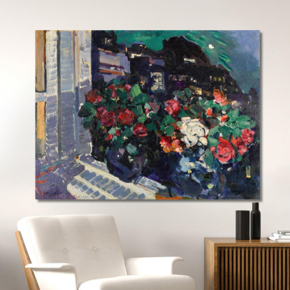 Rose Su Un Davanzale Gurzuf Konstantin Alexeevich Korovin kak25 quadro stampato su tela