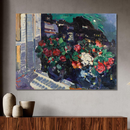 Rose Su Un Davanzale Gurzuf Konstantin Alexeevich Korovin kak25 quadro stampato su tela