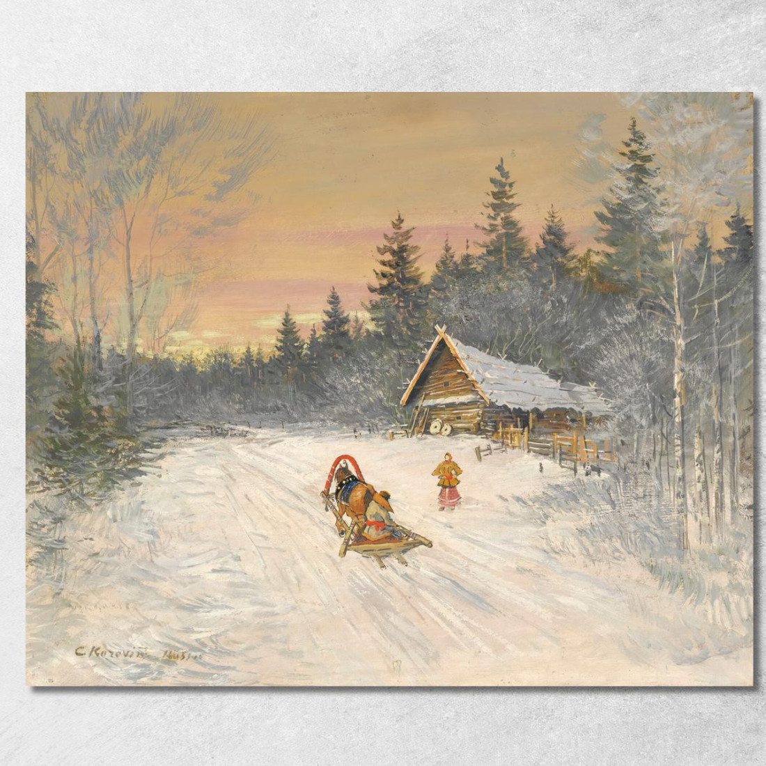 Villaggio Russo Sotto La Neve Konstantin Alexeevich Korovin kak26 quadro stampato su tela Villaggio Russo Sotto La Neve Konstantin Alexeevich Korovin kak26 quadro stampato su tela