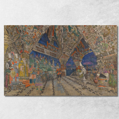 Scenografia Per Le Coq D'Or Konstantin Alexeevich Korovin kak28 quadro stampato su tela