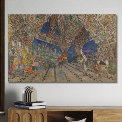 Scenografia Per Le Coq D'Or Konstantin Alexeevich Korovin kak28 quadro stampato su tela