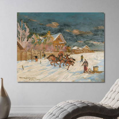 Paesaggio Invernale 2 Konstantin Alexeevich Korovin kak38 quadro stampato su tela
