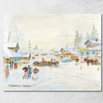 Paesaggio Invernale Konstantin Alexeevich Korovin kak39 quadro stampato su tela