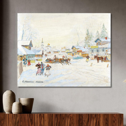 Paesaggio Invernale Konstantin Alexeevich Korovin kak39 quadro stampato su tela