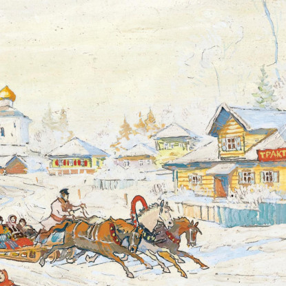 Paesaggio Invernale Konstantin Alexeevich Korovin kak39 quadro stampato su tela