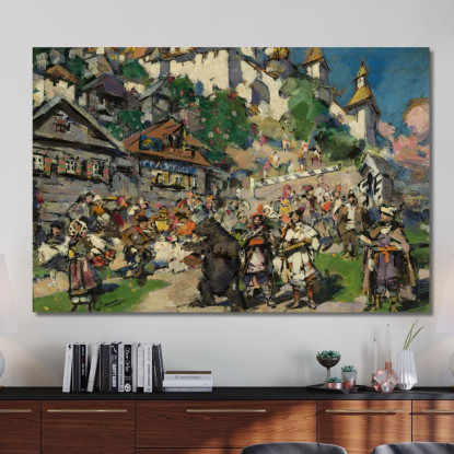 Con Orsi In Siberia Konstantin Alexeevich Korovin kak42 quadro stampato su tela
