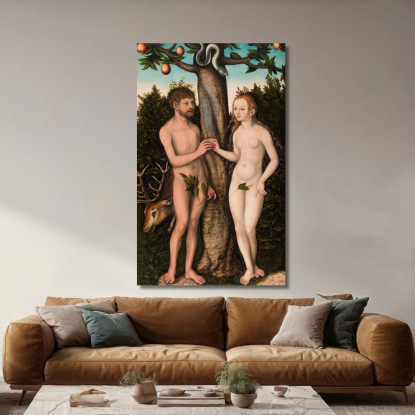 Adamo Ed Eva Lucas Cranach the Elder lce6 quadro stampato su tela