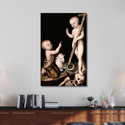 Adorazione Di Gesù Bambino Da Parte Di San Giovanni Battista Lucas Cranach the Elder lce7 quadro stampato su tela