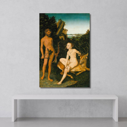 Apollo E Diana Lucas Cranach the Elder lce9 quadro stampato su tela