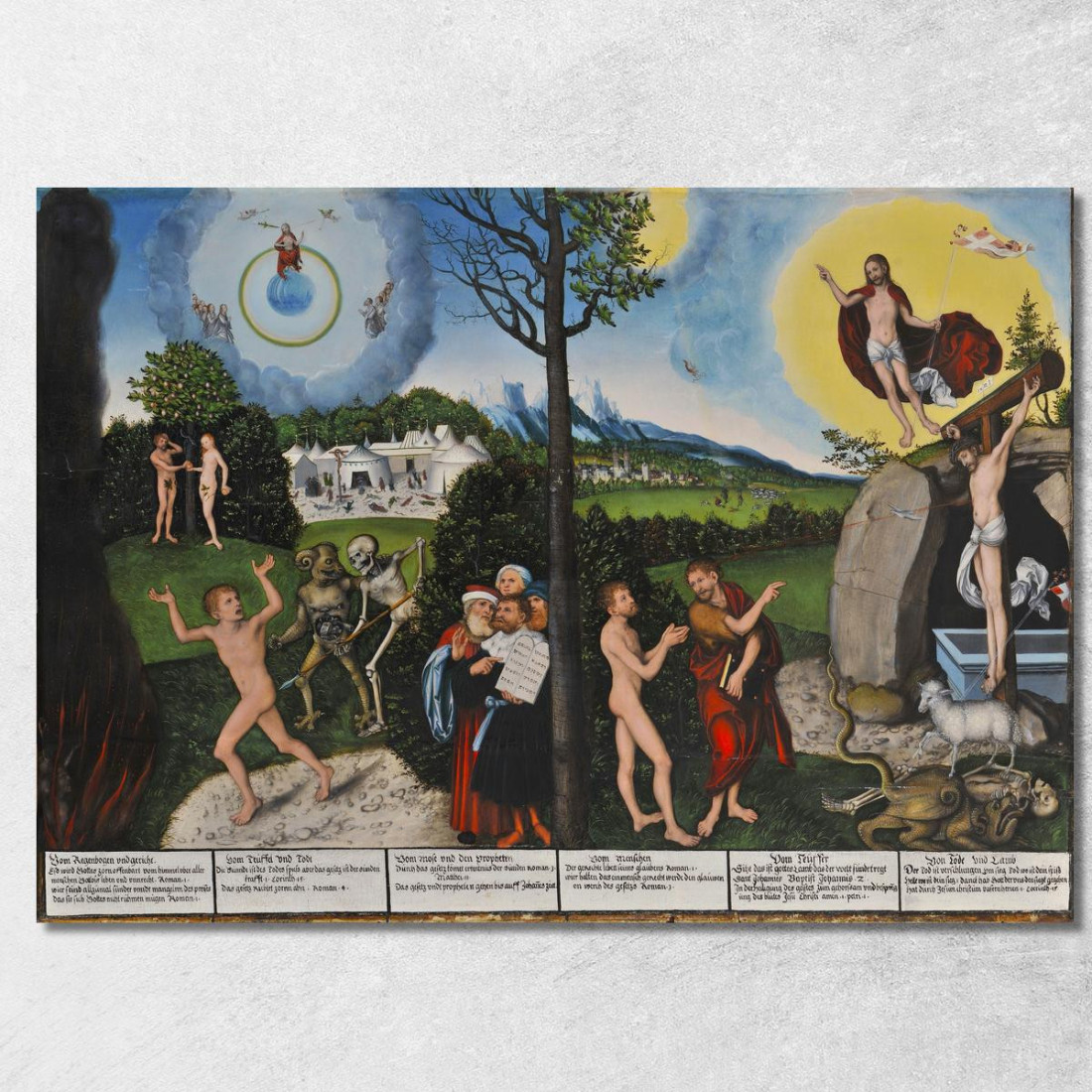 Dannazione E Redenzione Lucas Cranach the Elder lce15 quadro stampato su tela Dannazione E Redenzione Lucas Cranach the Elder lce15 quadro stampato su tela