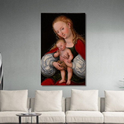 Madonna Col Bambino Con Grappoli D'Uva Lucas Cranach the Elder lce33 quadro stampato su tela
