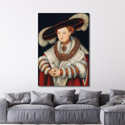 Ritratto Di Magdalena Di Sassonia Moglie Dell'Elettore Gioacchino Ii Di Brandeburgo Lucas Cranach the Elder lce50 quadro stampa