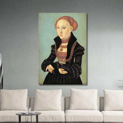 Ritratto Dell'Elettrice Sibilla Di Sassonia 1510-1569 Lucas Cranach the Elder lce56 quadro stampato su tela