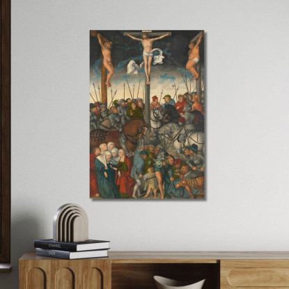 La Crocifissione 3 Lucas Cranach the Elder lce63 quadro stampato su tela