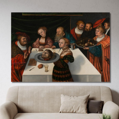 Il Banchetto Di Erode Lucas Cranach the Elder lce67 quadro stampato su tela