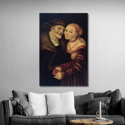 La Coppia Male Assortita 2 Lucas Cranach the Elder lce71 quadro stampato su tela