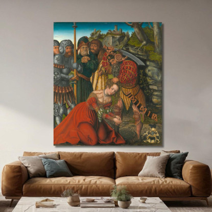 Il Martirio Di Santa Barbara Lucas Cranach the Elder lce81 quadro stampato su tela