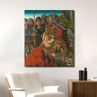 Il Martirio Di Santa Barbara Lucas Cranach the Elder lce81 quadro stampato su tela