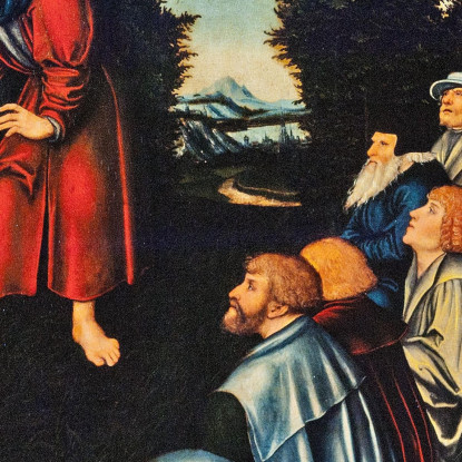Il Miracolo Dei Cinque Pani E Due Pesci Lucas Cranach the Elder lce82 quadro stampato su tela