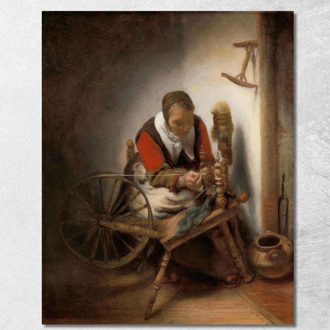 La Filatrice Nicolaes Maes nma6 quadro stampato su tela La Filatrice Nicolaes Maes nma6 quadro stampato su tela