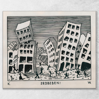 Terremoto Karl Wiener kwn166 quadro stampato su tela