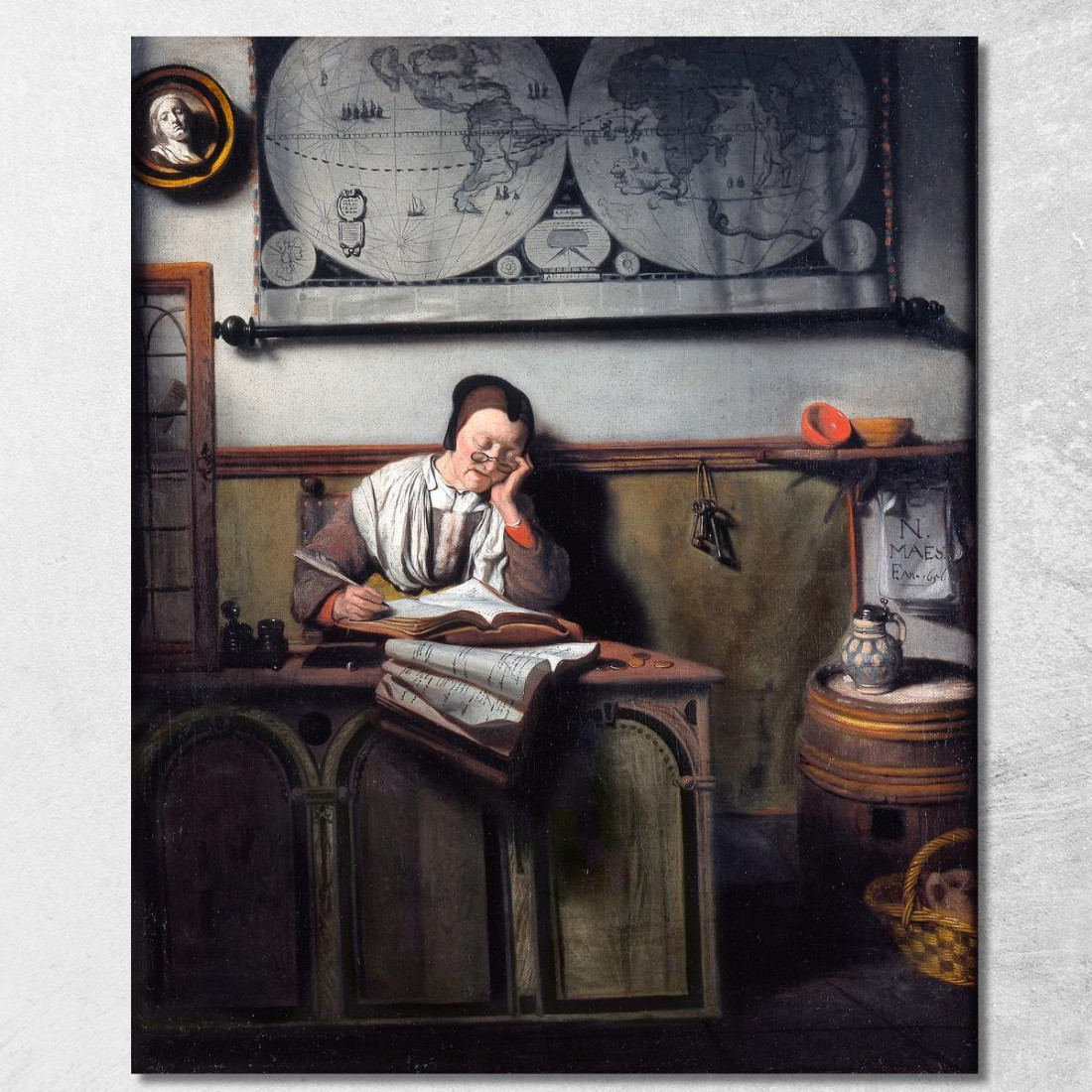 Il Contabile Nicolaes Maes nma35 quadro stampato su tela Il Contabile Nicolaes Maes nma35 quadro stampato su tela