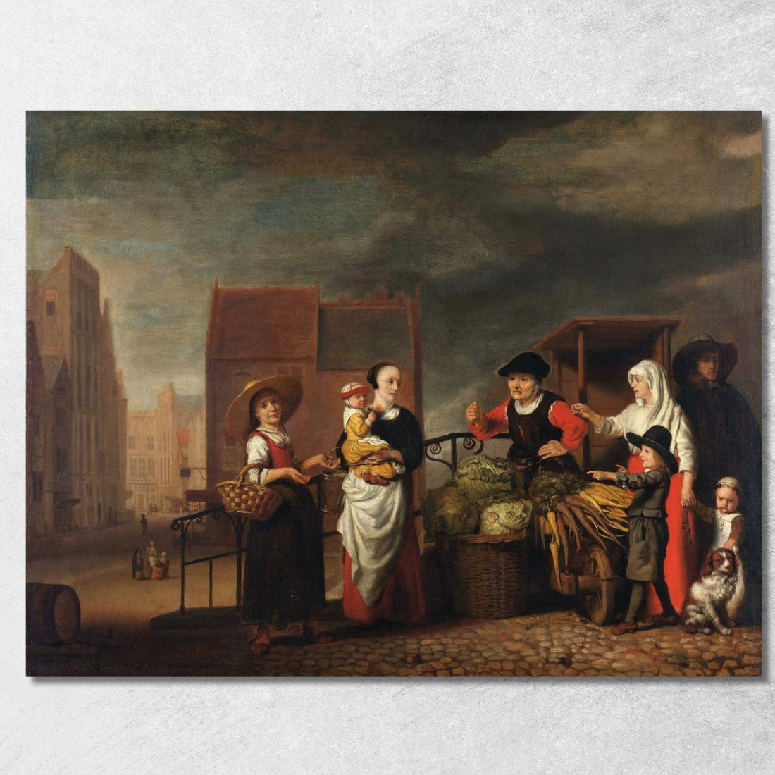 Mercato Delle Verdure Nicolaes Maes nma41 quadro stampato su tela Mercato Delle Verdure Nicolaes Maes nma41 quadro stampato su tela