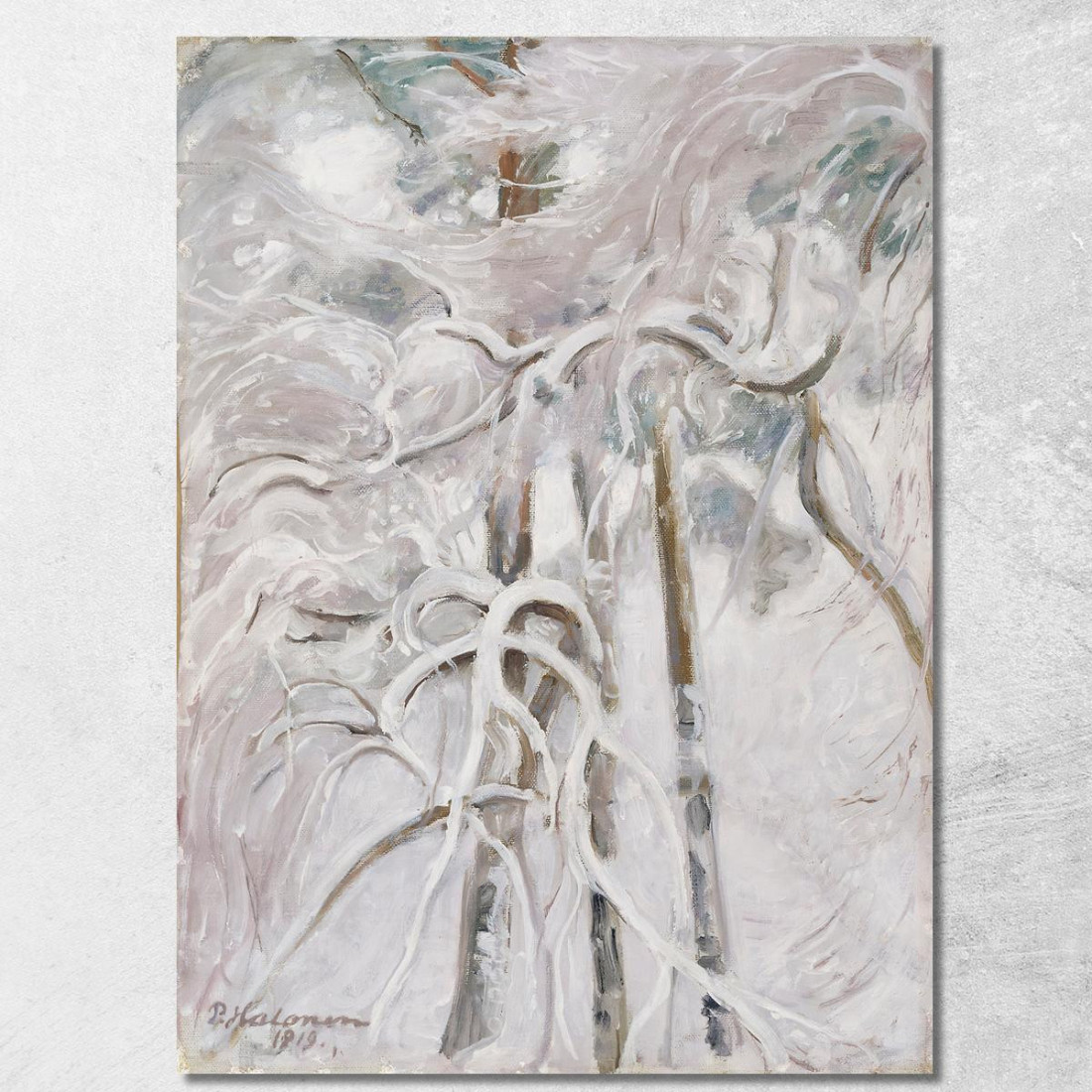 Pino Coperto Di Neve Pekka Halonen phl21 quadro stampato su tela Pino Coperto Di Neve Pekka Halonen phl21 quadro stampato su tela