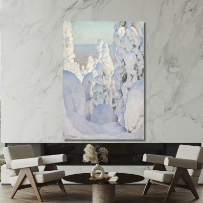 Paesaggio Invernale Kinahmi Pekka Halonen phl35 quadro stampato su tela