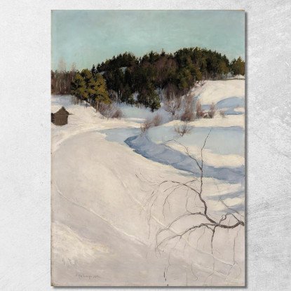 Paesaggio Invernale Myllykyla Pekka Halonen phl36 quadro stampato su tela