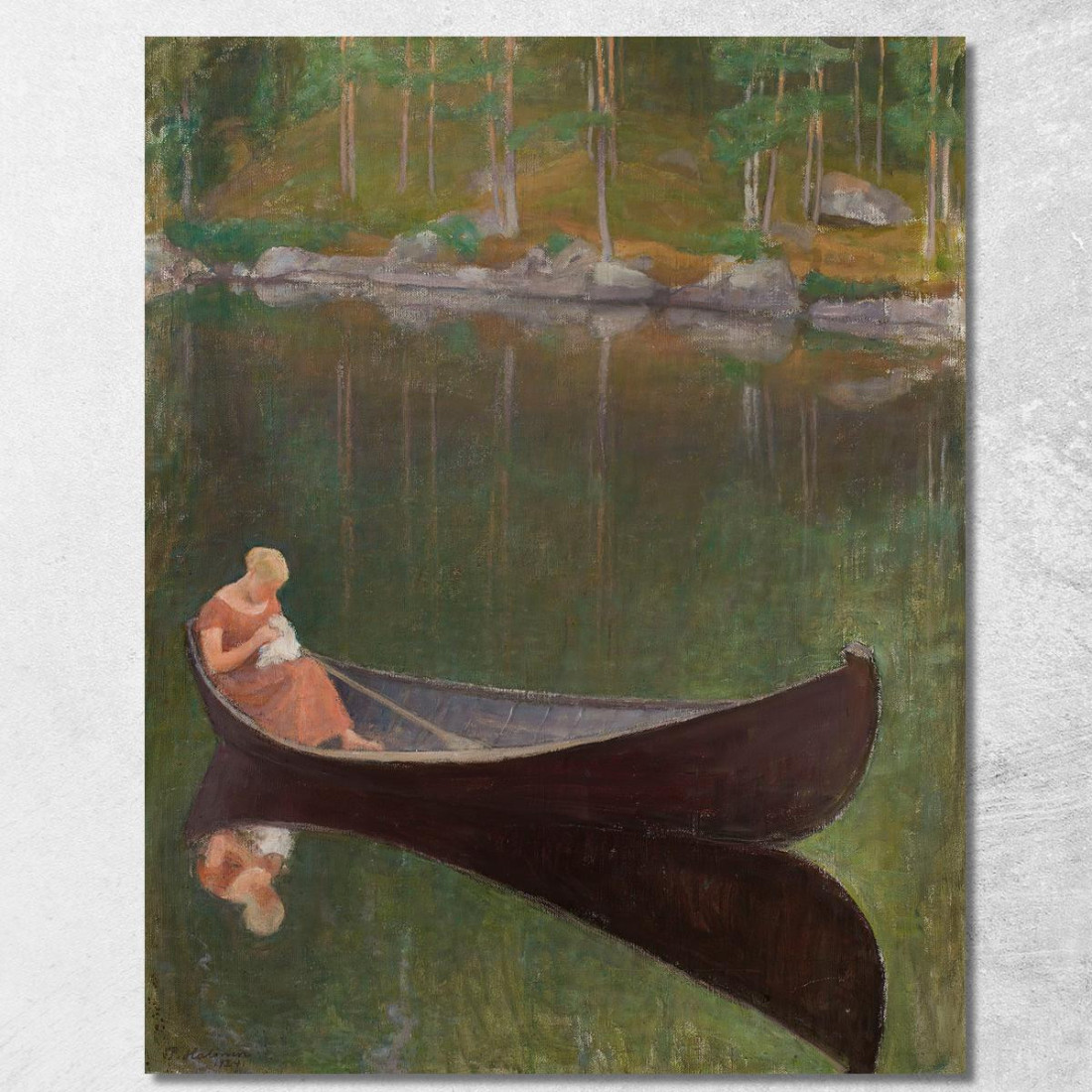 Donna In Barca Pekka Halonen phl38 quadro stampato su tela Donna In Barca Pekka Halonen phl38 quadro stampato su tela
