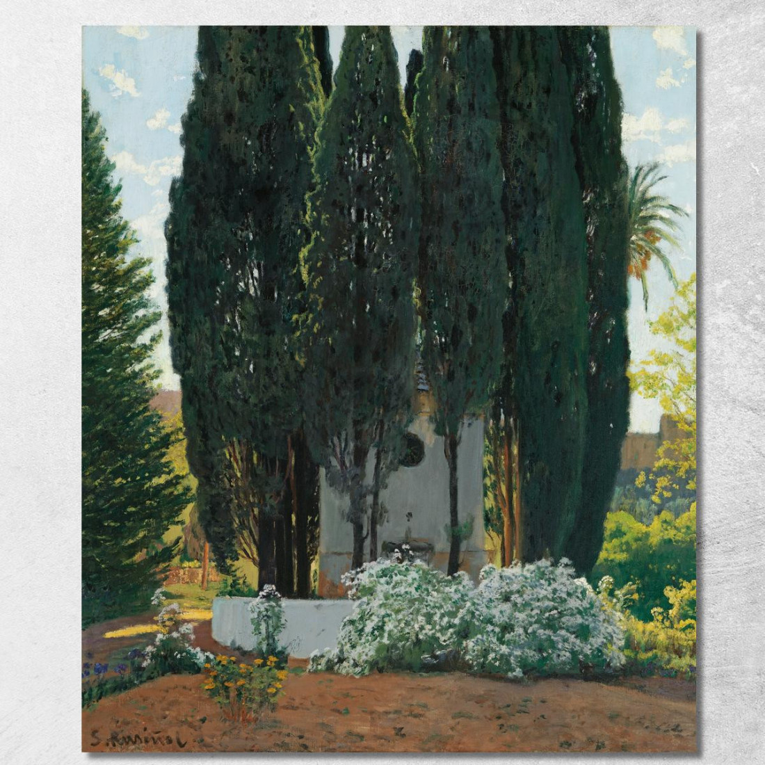 La Fontana Dei Cipressi Santiago Rusiñol srs21 quadro stampato su tela La Fontana Dei Cipressi Santiago Rusiñol srs21 quadro stampato su tela