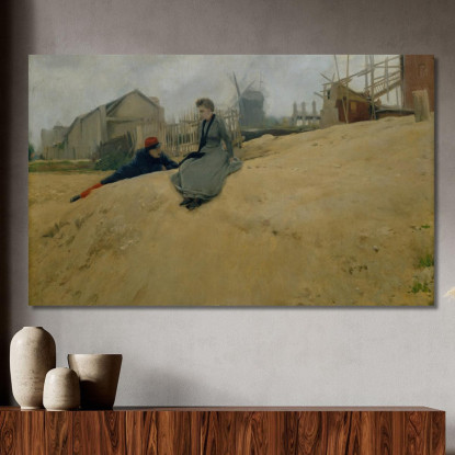 In Campagna Santiago Rusiñol srs25 quadro stampato su tela