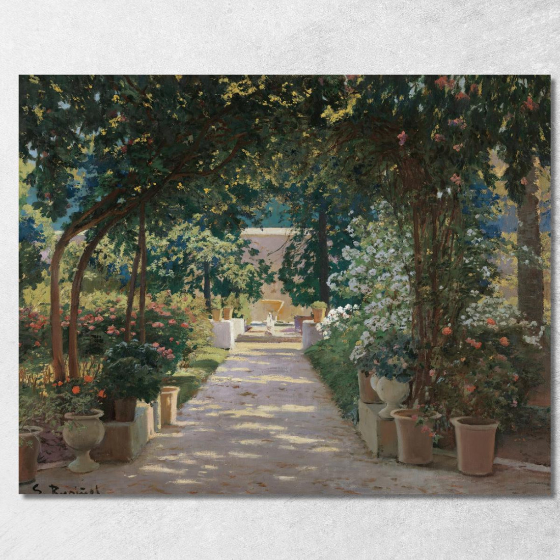 Terrazza A Xàtiva Valencia Santiago Rusiñol srs29 quadro stampato su tela Terrazza A Xàtiva Valencia Santiago Rusiñol srs29 quadro stampato su tela