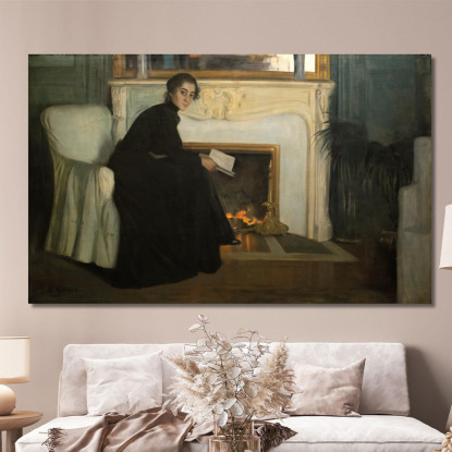 Romanzo Romantico Santiago Rusiñol srs33 quadro stampato su tela