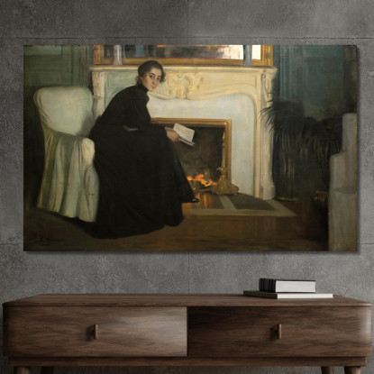 Romanzo Romantico Santiago Rusiñol srs33 quadro stampato su tela